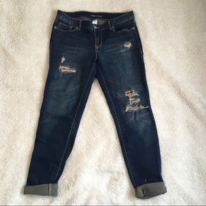 MAURICES  Distressed Jeans with Plaid Patches